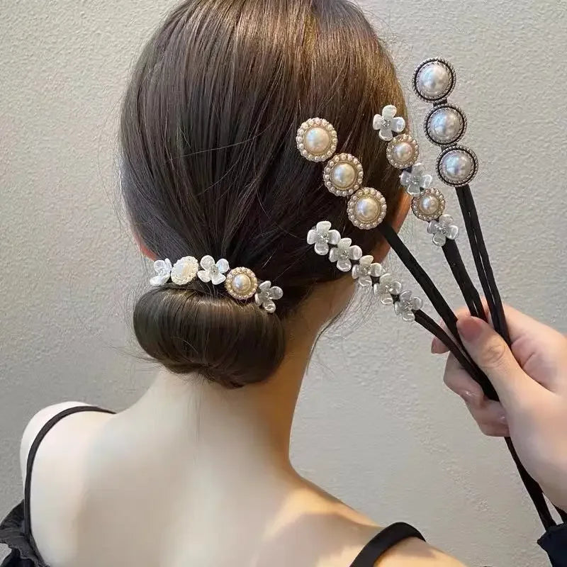 Accesorio decorado para estilizar una cola de caballo, moño y recoger el cabello