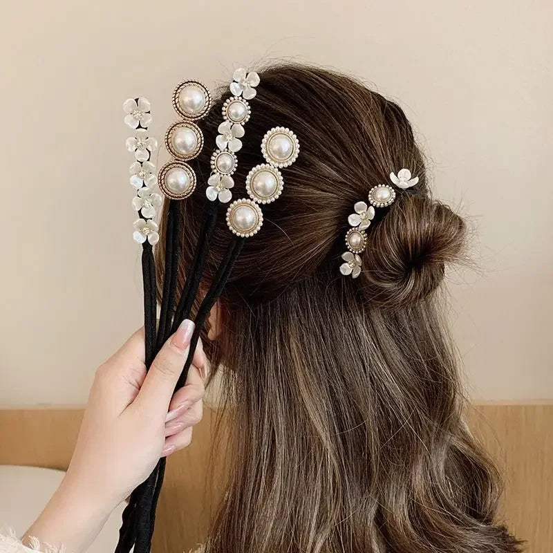 Accesorio decorado para estilizar una cola de caballo, moño y recoger el cabello