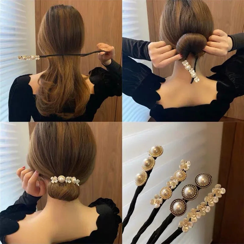 Accesorio decorado para estilizar una cola de caballo, moño y recoger el cabello