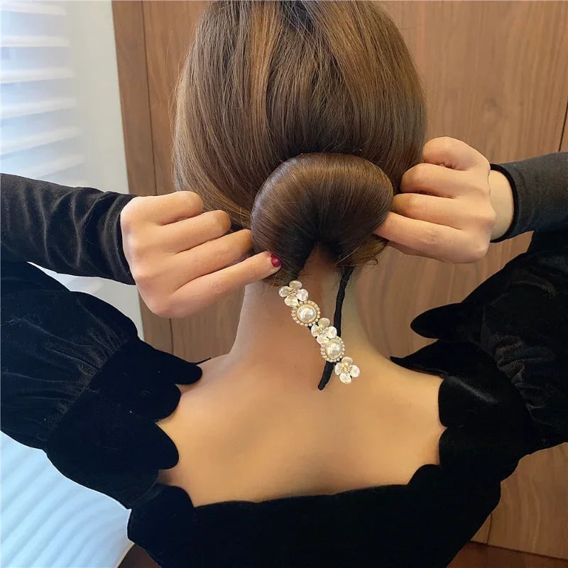 Accesorio decorado para estilizar una cola de caballo, moño y recoger el cabello