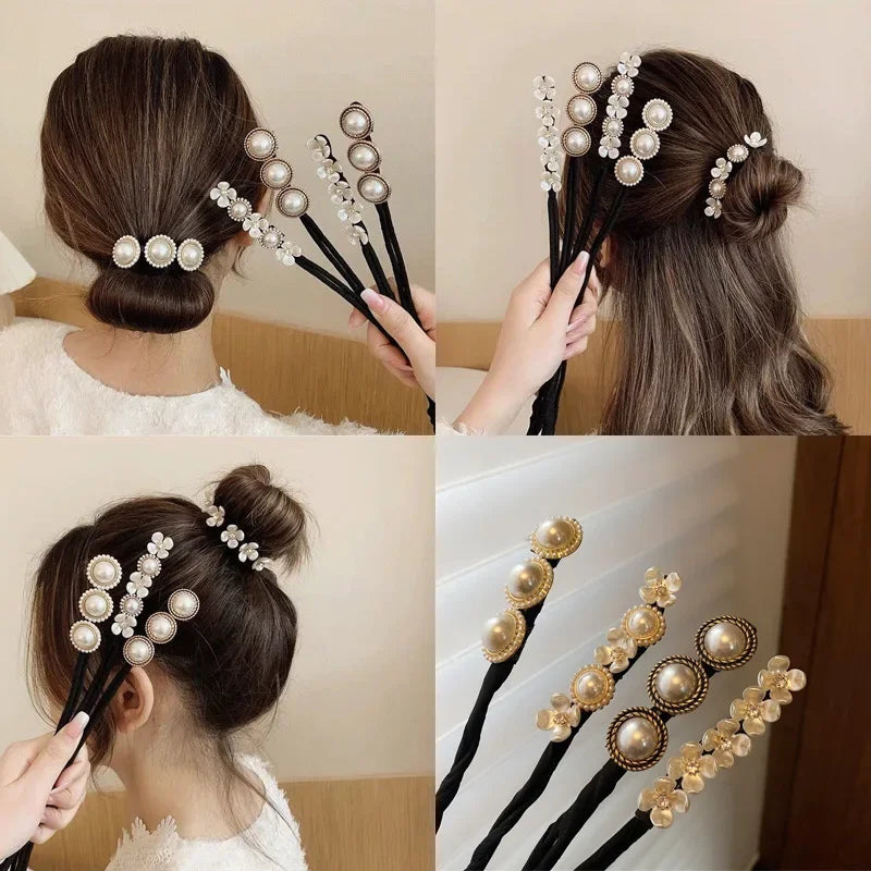 Accesorio decorado para estilizar una cola de caballo, moño y recoger el cabello