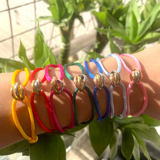 Pulsera de cuerda con hebilla de metal ajustable unisex de lujo