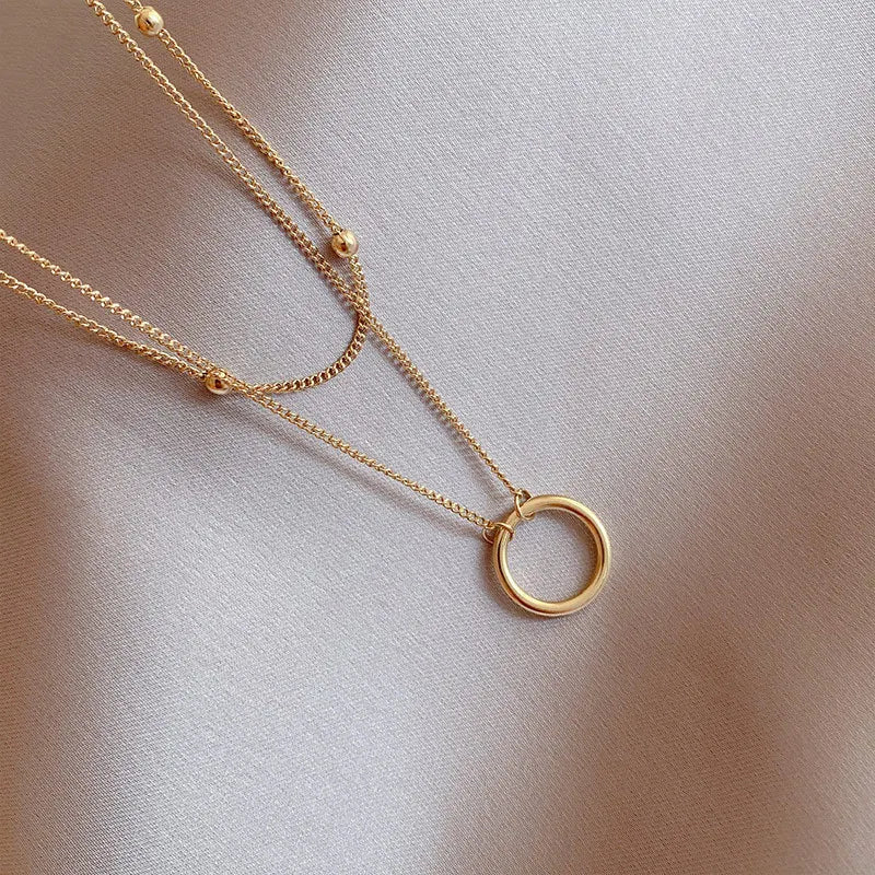 Collar de doble cadena en acero inoxidable de alta calidad