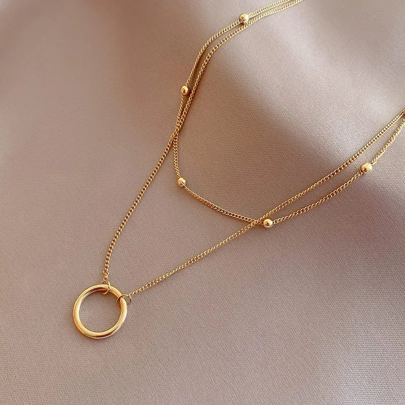 Collar de doble cadena en acero inoxidable de alta calidad