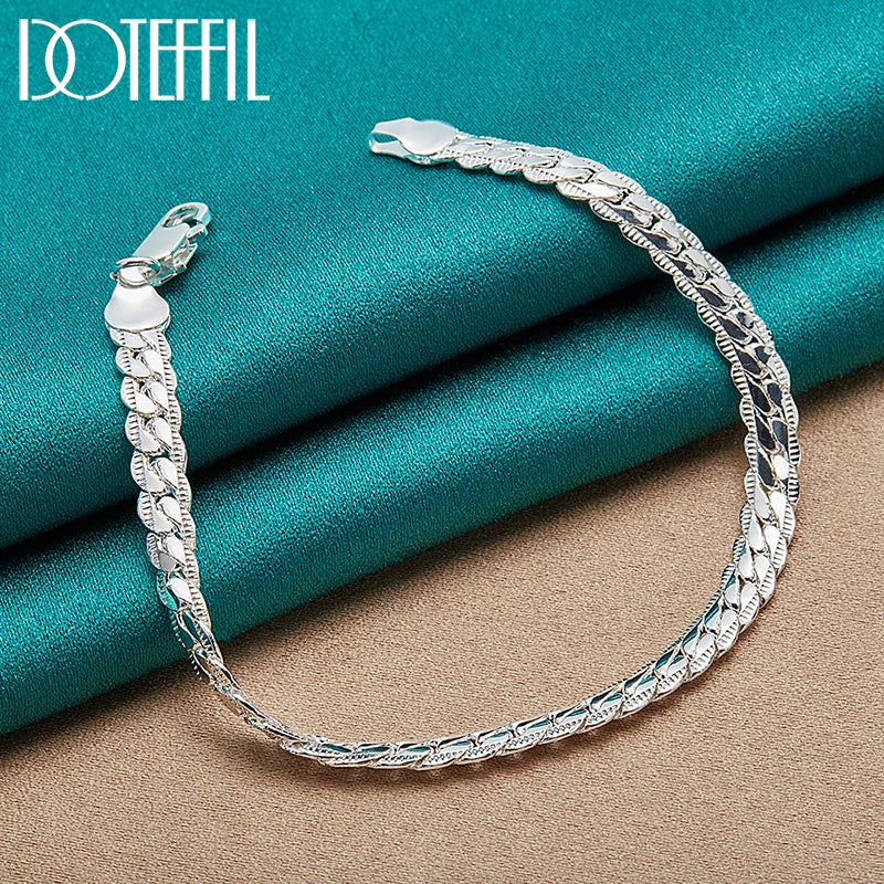 Collar de cadena de plata esterlina para hombres y mujeres