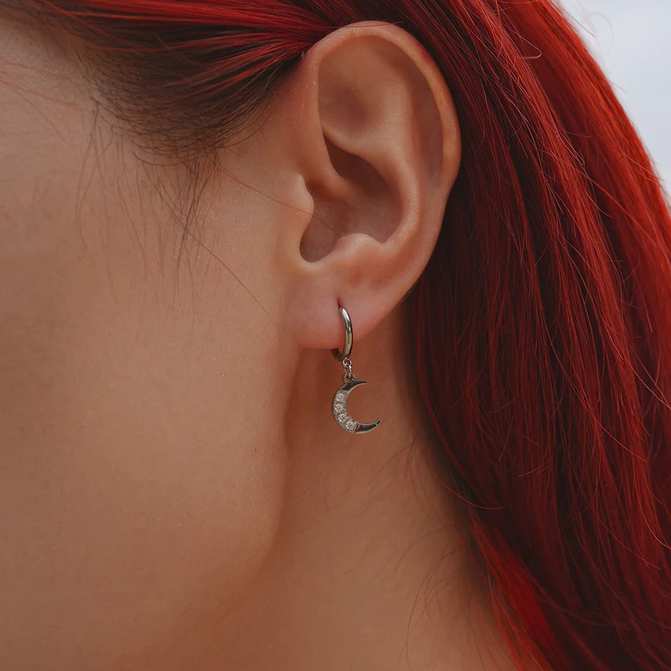 Pendientes de aro estéticos de acero inoxidable para mujer