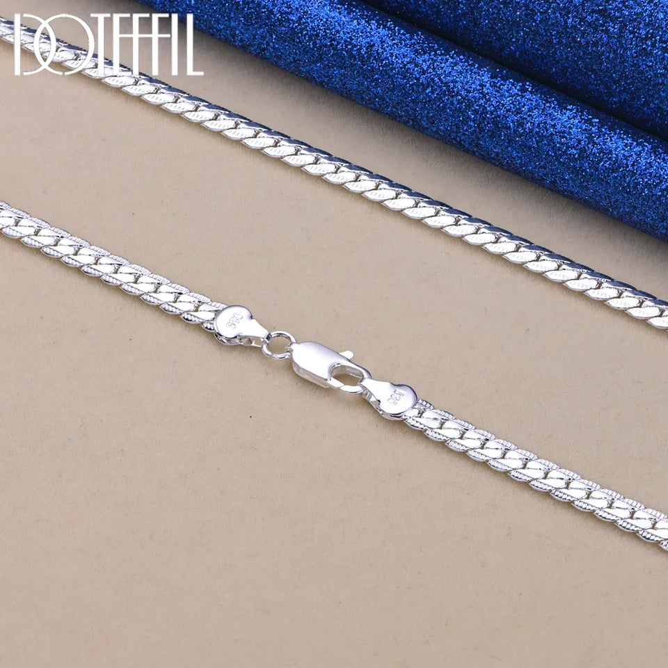 Collar de cadena de plata esterlina para hombres y mujeres
