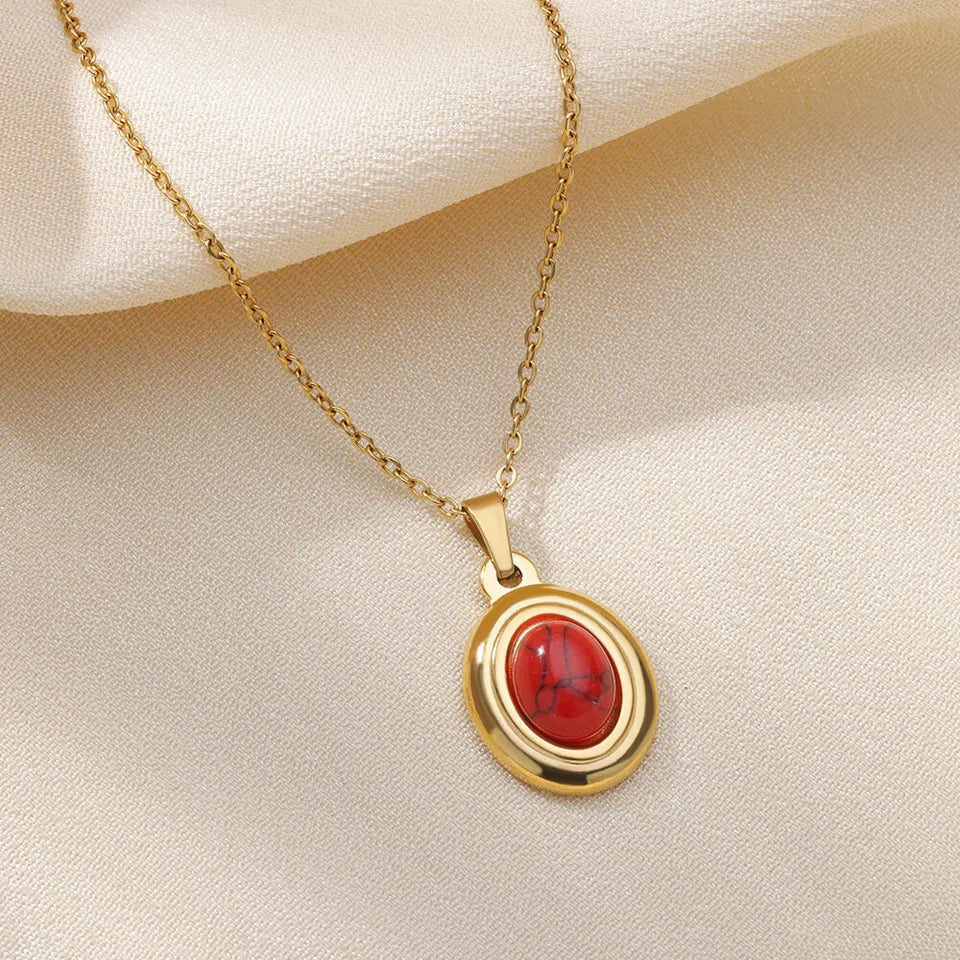 Collar colgante vintage de acero inoxidable para mujer