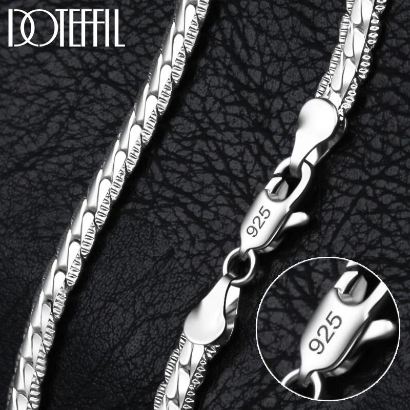 Collar de cadena de plata esterlina para hombres y mujeres