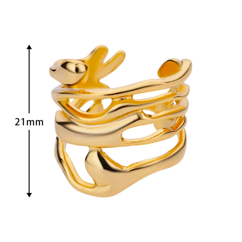 Anillo dorado / plateado en acero inoxidable de moda para parejas