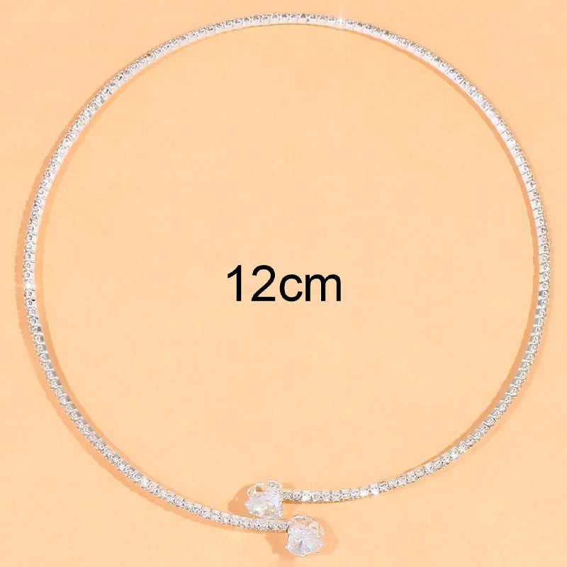Gargantilla con corazones de diamantes de imitación para mujer