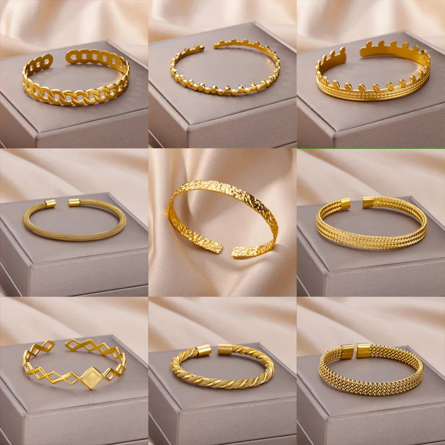 Pulsera de acero inoxidable ajustable de lujo