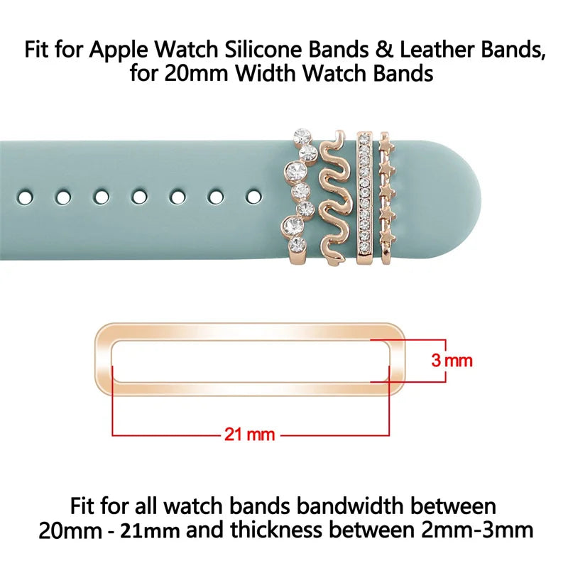 Decoración de joyas de diamantes para correas de Apple Watch