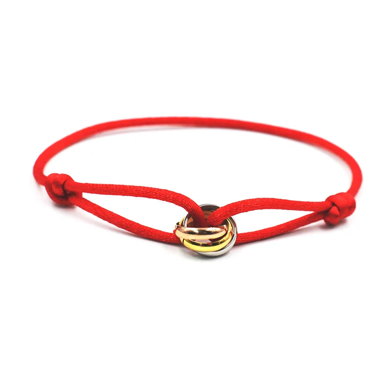 Pulsera de cuerda con hebilla de metal ajustable unisex de lujo