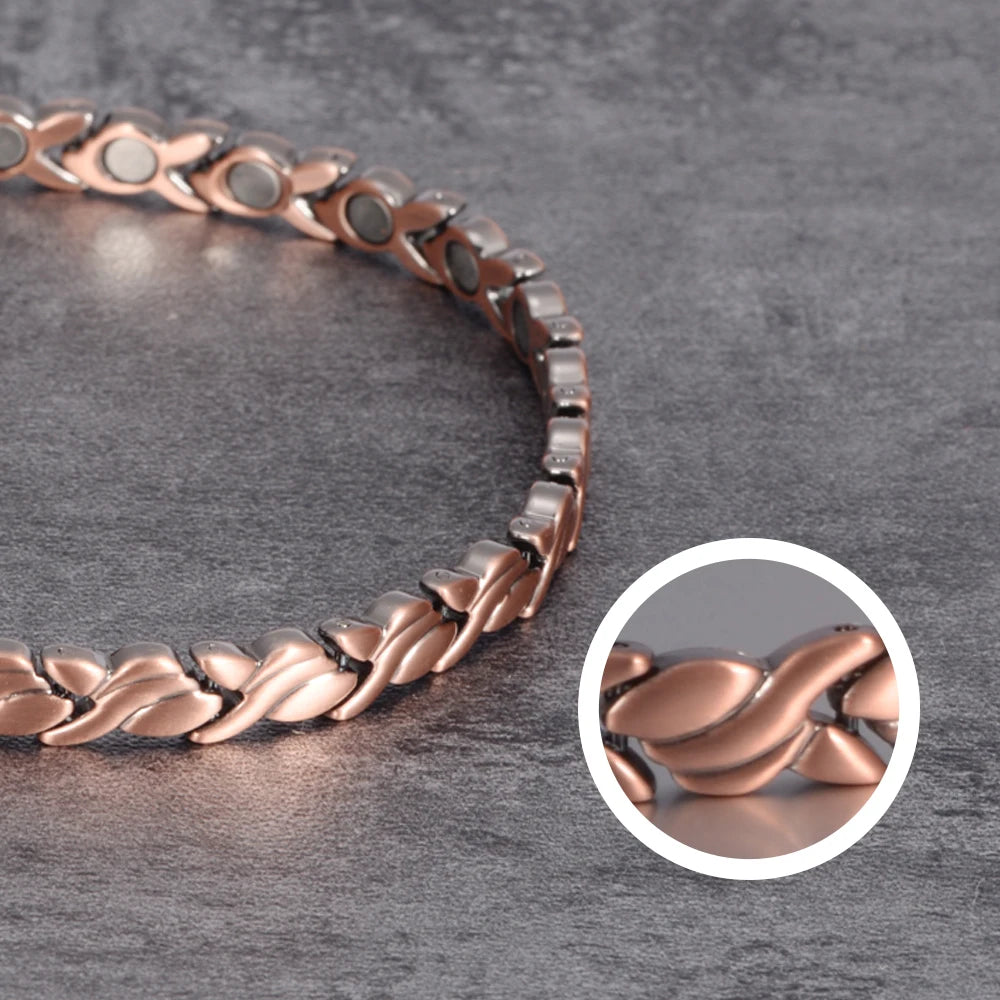 Pulsera magnética de cobre puro Vinterly para artritis para mujer