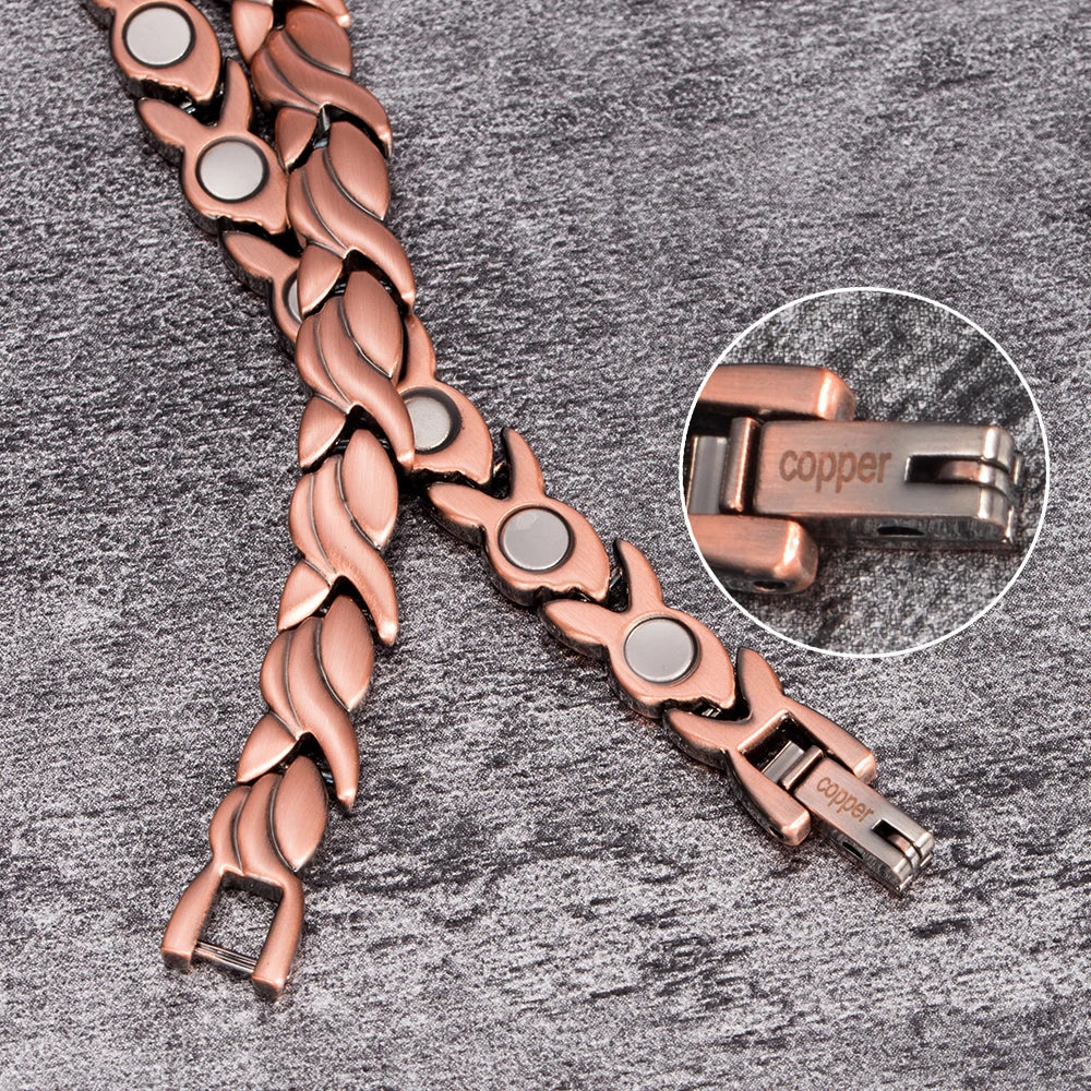 Pulsera magnética de cobre puro Vinterly para artritis para mujer