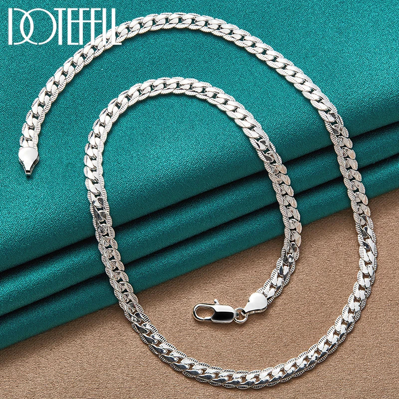 Collar de cadena de plata esterlina para hombres y mujeres