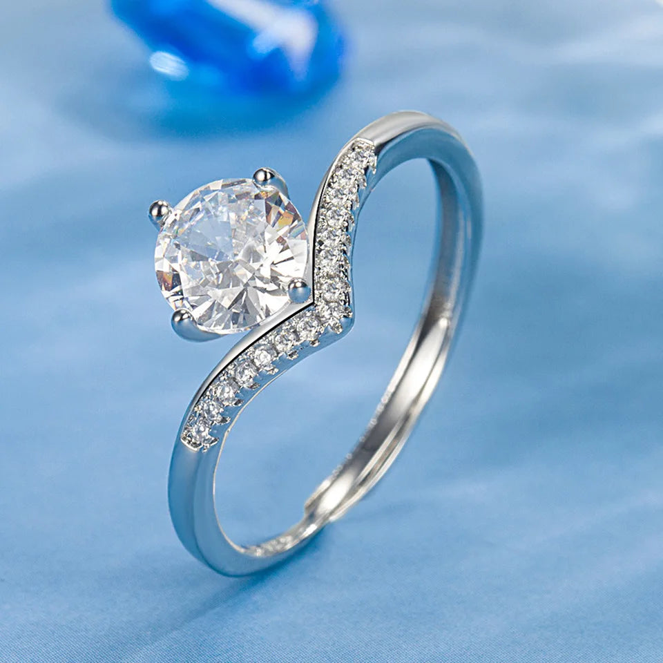 Anillo ajustable de plata para mujer