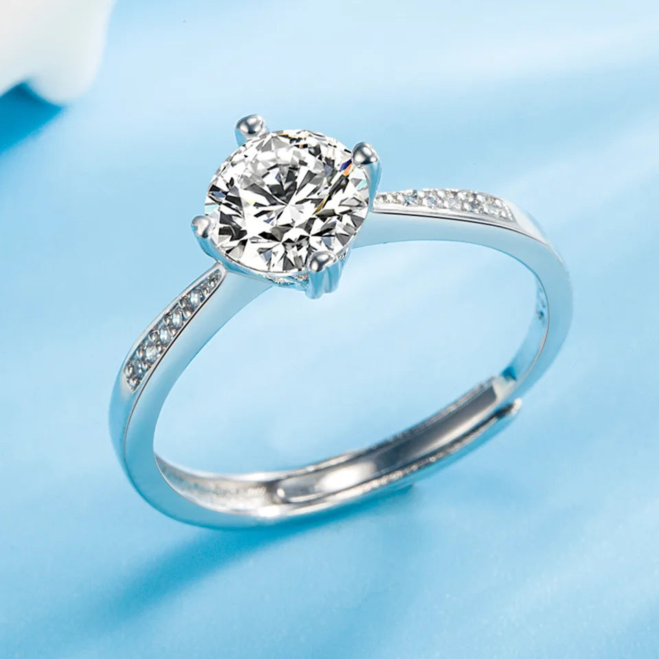 Anillo ajustable de plata para mujer