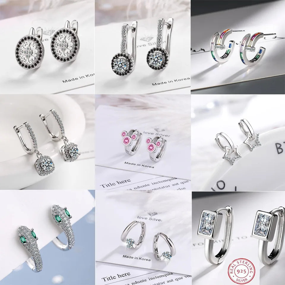 Exquisitos pendientes de circonita en plata 925