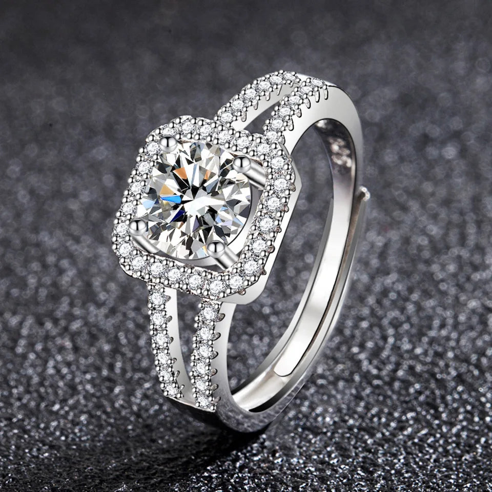Anillo ajustable de plata para mujer