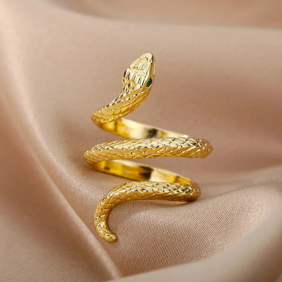Anillo chapado en oro con circonias de acero inoxidable de alta calidad ajustable unisex
