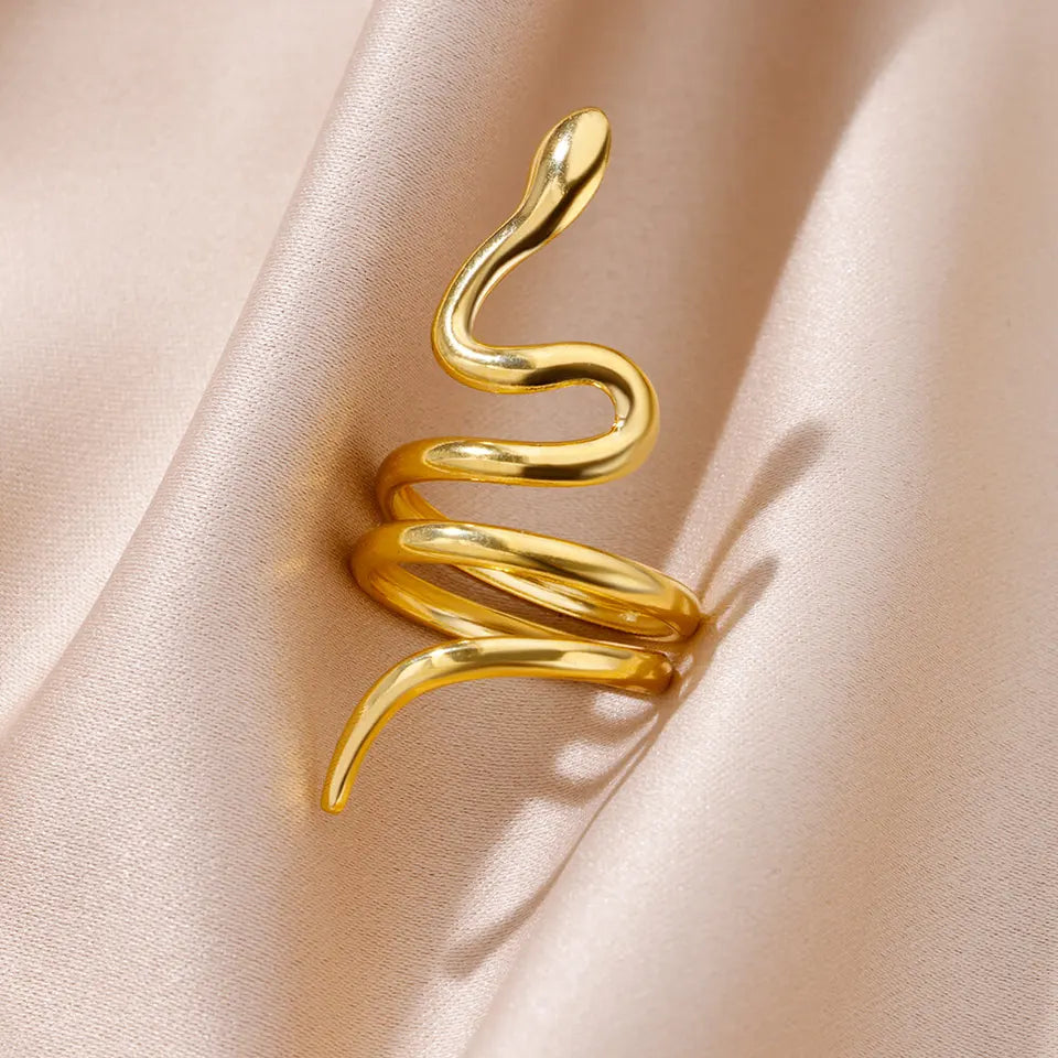 Anillo chapado en oro con circonias de acero inoxidable de alta calidad ajustable unisex